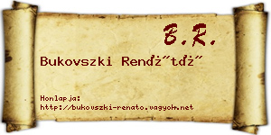 Bukovszki Renátó névjegykártya