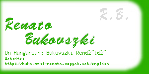 renato bukovszki business card
